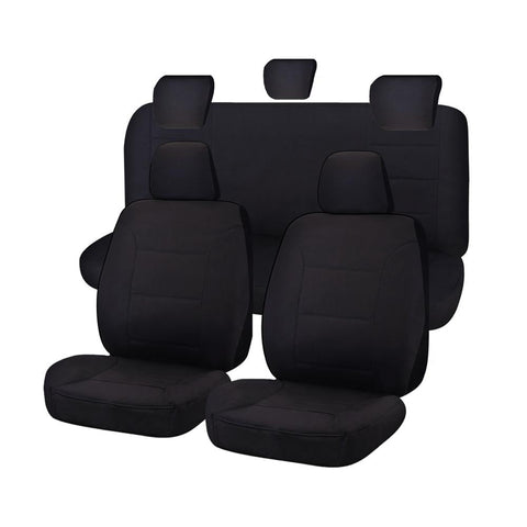 Canvas Seat Covers for Toyota Hilux Dual Cab (04/2005-06/2015) Black