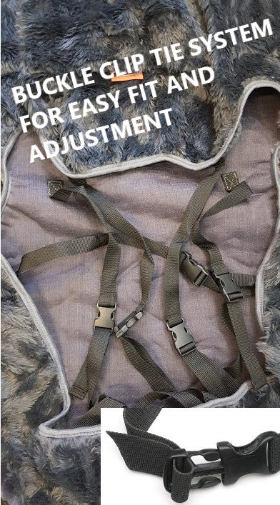 Buckle Clip Tie System For Easy Fit and Adjustment