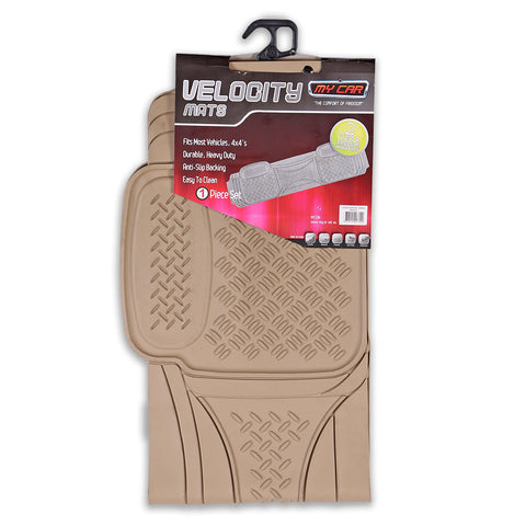Velocity 1-Piece Mocha Rubber Car Mat