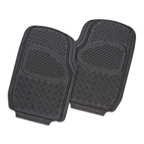 Velocity 2-Piece Black Rubber Car Mat