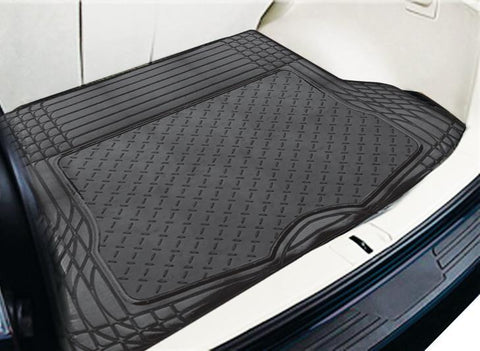 Aluminium Look 1-Piece Black Rubber/Aluminium Look Boot Mat