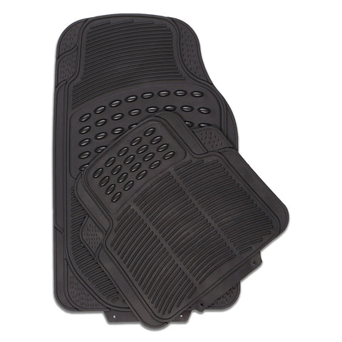 Thunder 4-Piece Black Rubber Car Mat