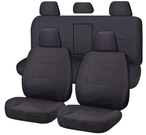 Canvas Seat Covers for Mitsubishi Triton ML-MN Series Dual Cab (2006-2015) CHARCOAL