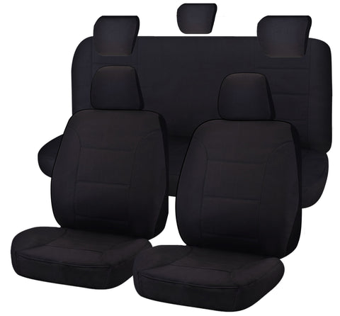 Canvas Seat Covers for Toyota Hilux Dual Cab (04/2005-06/2015) Black