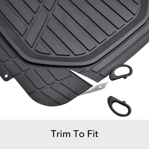 Semi-Custom Fit 3-Piece Car Rubber Floor Mats for All Weather Protection