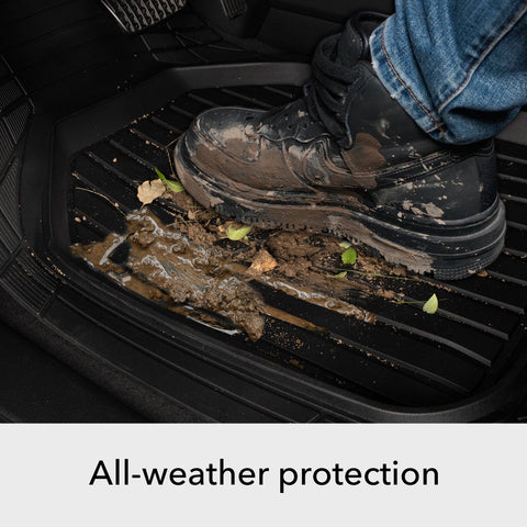 Semi-Custom Fit 3-Piece Car Rubber Floor Mats for All Weather Protection