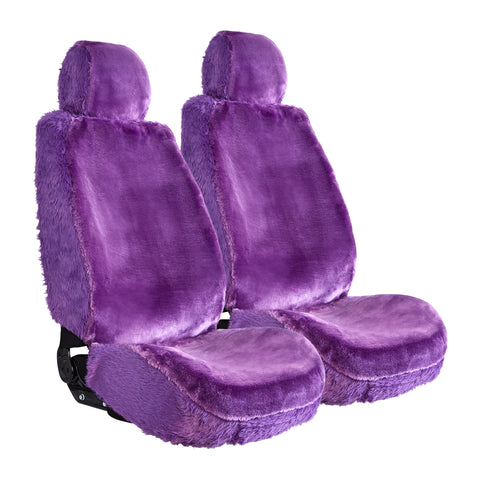 Universal Finesse Faux Fur Seat Covers - Universal Size - Purple