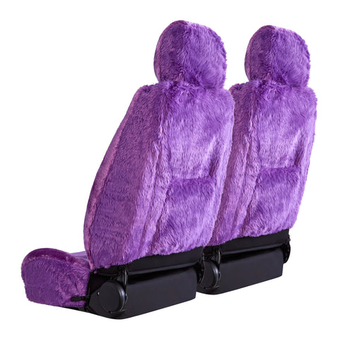 Universal Finesse Faux Fur Seat Covers - Universal Size - Purple