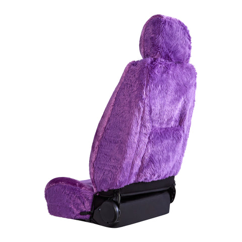 Universal Finesse Faux Fur Seat Covers - Universal Size - Purple