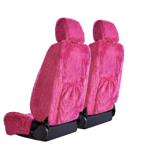 Universal Finesse Faux Fur Seat Covers - Universal Size - Pink