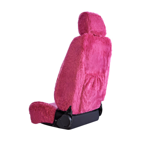 Universal Finesse Faux Fur Seat Covers - Universal Size - Pink