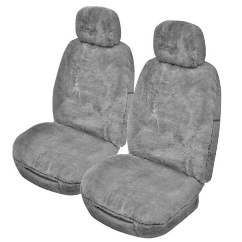 Sheepskin Seat Covers Universal 16mm Grey