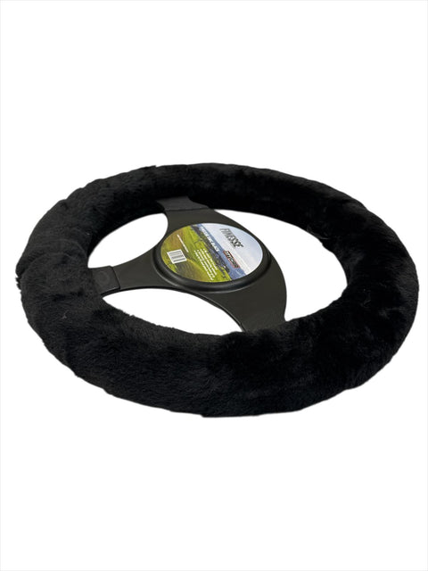 Finesse Faux Fur Steering Wheel Cover | Black