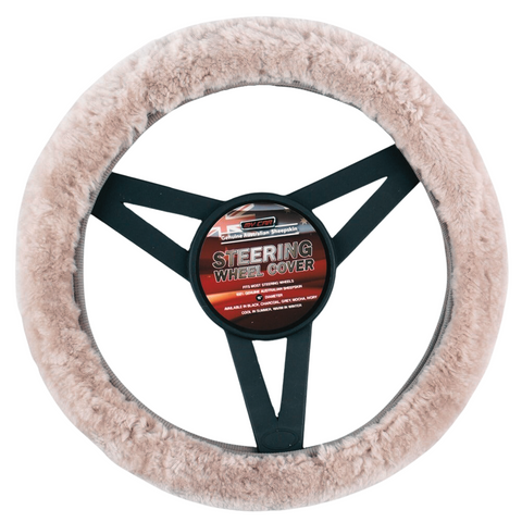 Sheepskin Steering Wheel Cover Luxury - Mocha