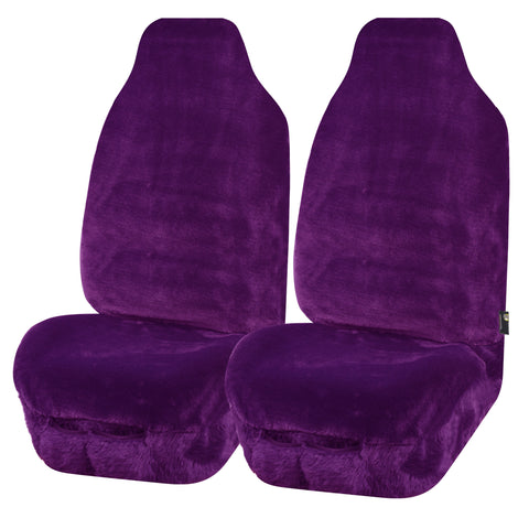 Universal Finesse Faux Fur Seat Covers - Universal Size - Purple