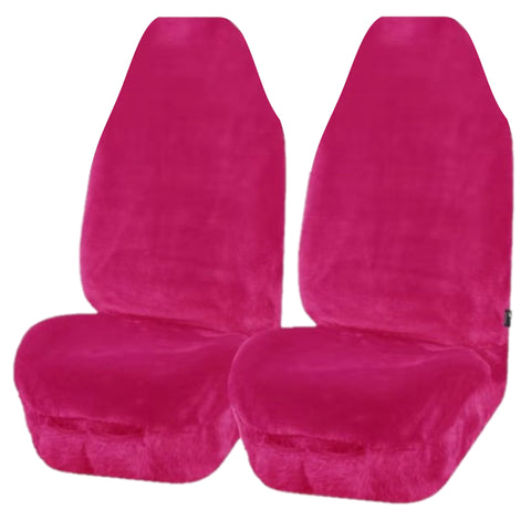 Universal Finesse Faux Fur Seat Covers - Universal Size - Pink