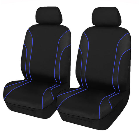 Universal Strident Front Seat Covers Size 30/35 | Blue Piping