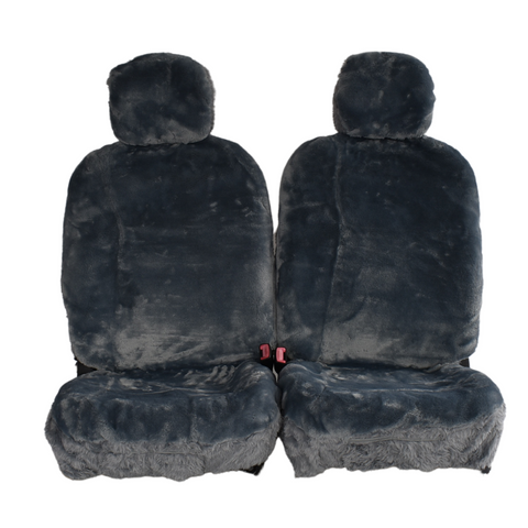 Romney Sheepskin Seat Covers - Universal Size (16mm) - Charcoal