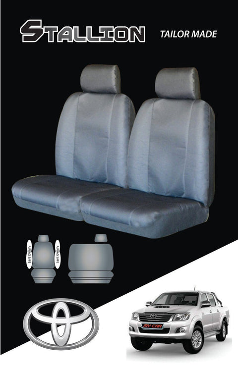 Canvas Seat Covers For Toyota Hilux Fronts 03/2005-2020 Black Single-Cab