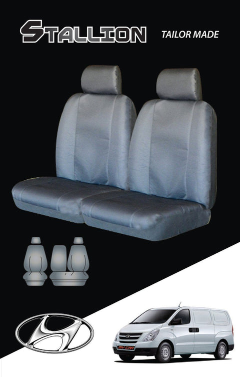 Canvas Seat Covers For Hyundai Iload Fronts 02/2008-2020 Black