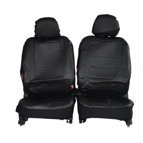 Black Leather-Look Car Seat Covers for Volkswagen Amarok Dual Cab 2011-2023