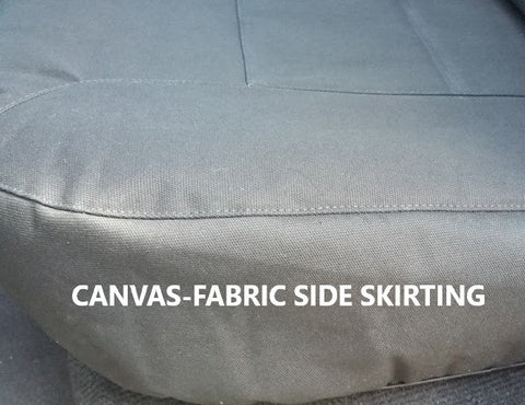 Canvas Seat Covers for Toyota Landcruiser VDJ Series Single/Dual Cab +  ¾ Bench (2007-on) Charcoal