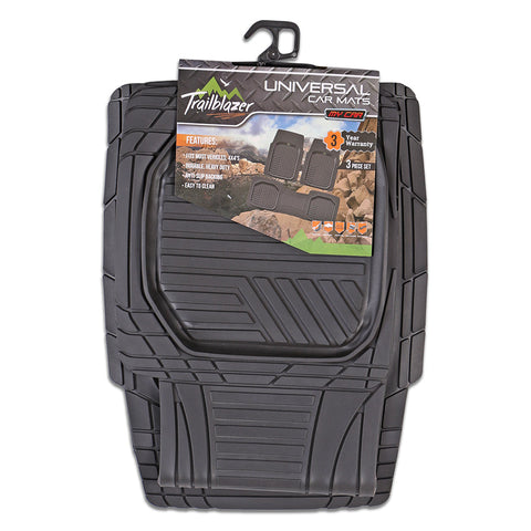 Semi-Custom Fit 3-Piece Car Rubber Floor Mats for All Weather Protection