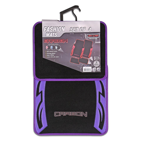Carbon Purple Universal Fit Carpet Car Floor Mats