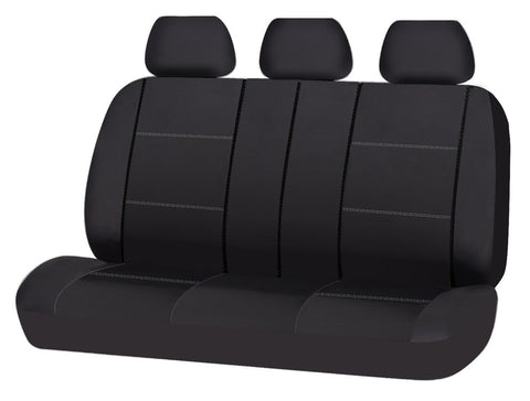 Universal Rear Seat Cover Size 06/08S | Black/White Stitching