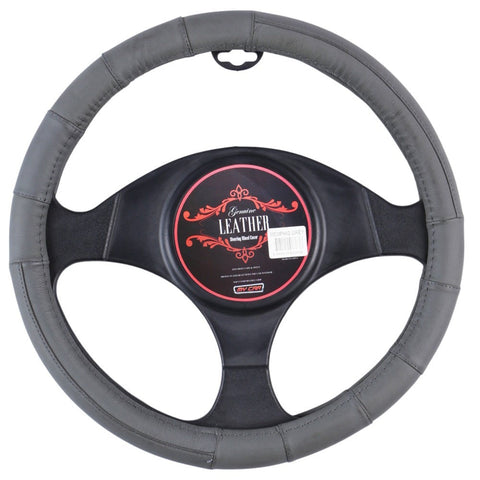 Memphis Steering Wheel Cover - Grey [Leather]