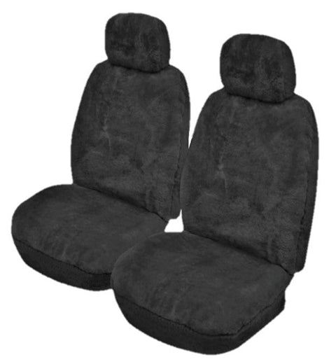 Granduer Sheepskin Seat Covers - Universal Size (27mm) Skin all over - Charcoal