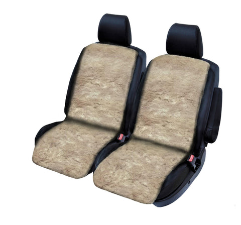 Sheepskin Seat Throwover Covers - Universal Size (20mm) - Mocha