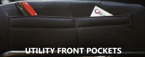 Universal Pinnacle Front Seat Covers Size 30/35 | Black/Red Piping