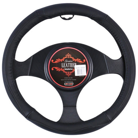Vegas Steering Wheel Cover - Black [Leather]