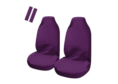 Universal Pulse Throwover Front Seat Covers - Bonus Seat Belt Buddies | Purple